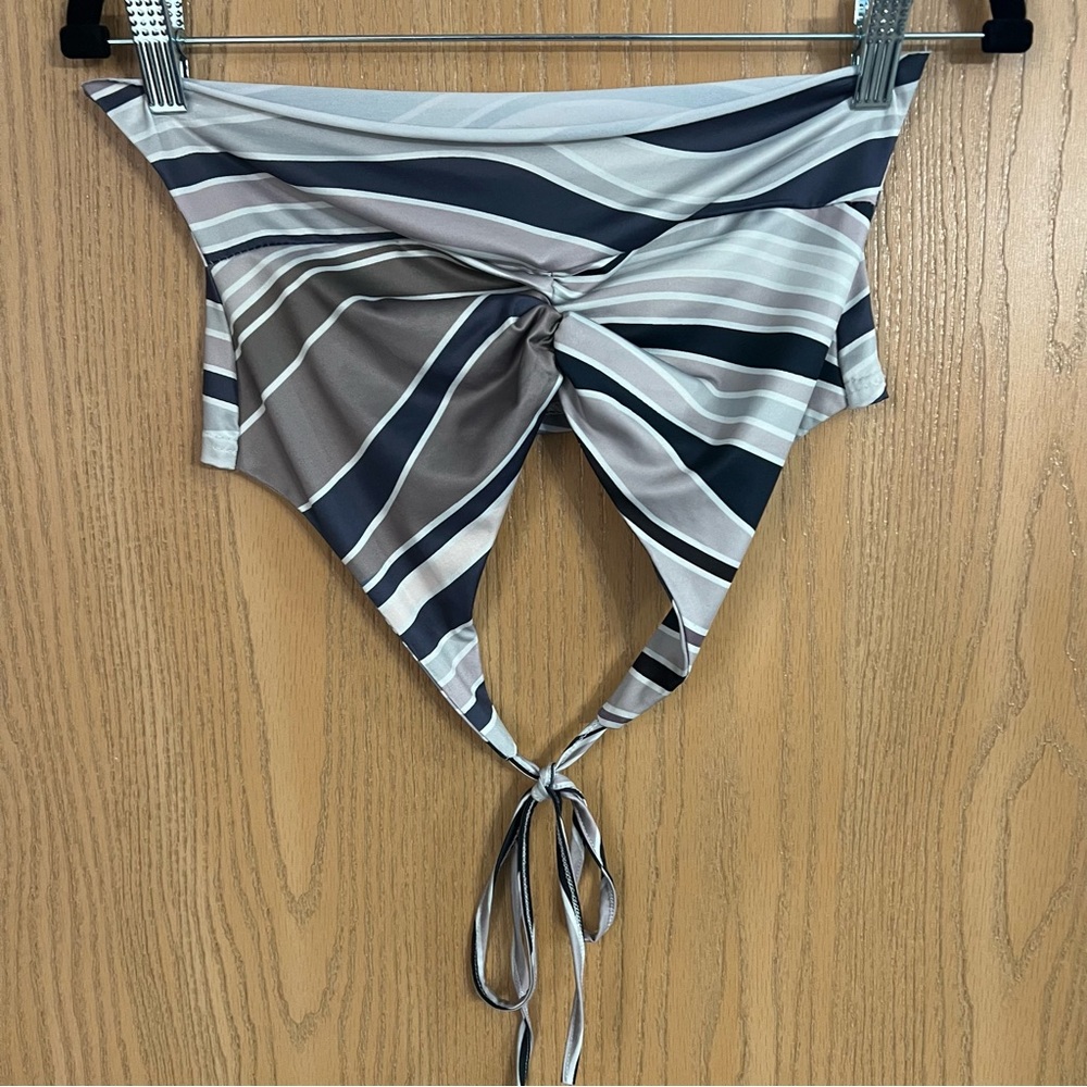 Striped Gray and Black Women's Top
